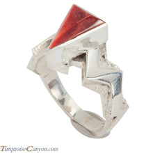Load image into Gallery viewer, Navajo Native American Orange Shell Ring Size 9 by Ronnie Henry SKU228863