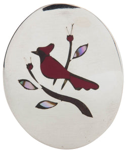 Navajo Native American Dead Pawn Red Bird Pin Pendant by Harvey SKU228962