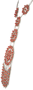 Zuni Native American Red Coral Petit Point Necklace by Wayne Johnson SKU229023