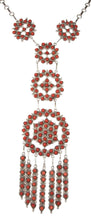 Load image into Gallery viewer, Zuni Native American Red Coral Petit Point Necklace by Wayne Johnson SKU229023