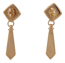 Load image into Gallery viewer, Navajo Native American Onyx and Lab Opal 14K Yellow Gold Earrings SKU229106