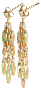 Navajo Native American Gaspeite & Lab Opal 14K Yellow Gold Earrings SKU229109