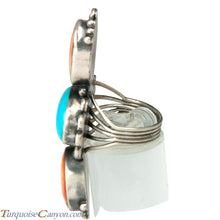 Load image into Gallery viewer, Navajo Native American Turquoise and Orange Shell Ring Size 6 3/4 SKU229155