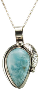 Navajo Native American Larimar Pendant Necklace by Burt Francisco SKU229325