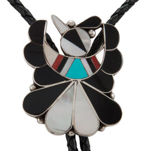 Load image into Gallery viewer, Zuni Native American Thunderbird Bolo Tie by Rose Tekela SKU229358