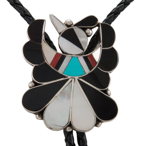 Zuni Native American Thunderbird Bolo Tie by Rose Tekela SKU229358