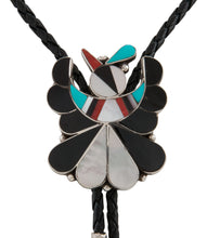 Load image into Gallery viewer, Zuni Native American Thunderbird Bolo Tie by Rose Tekela SKU229359