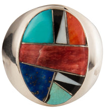 Load image into Gallery viewer, Navajo Native American Turquoise and Lapis Ring Size 10 3/4 SKU229363