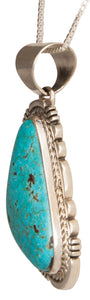 Navajo Native American Kingman Turquoise Pendant Necklace by Charley SKU229378