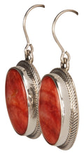 Load image into Gallery viewer, Navajo Native American Orange Spiny Oyster Shell Earrings by Piaso SKU229410