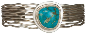 Navajo Native American Kingman Turquoise Bracelet by Murphy Platero SKU229440