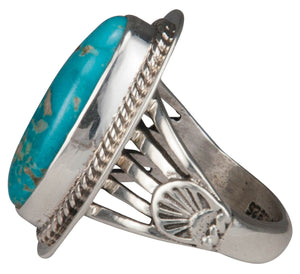 Navajo Native American Battle Mountain Turquoise Ring Size 7 SKU229455