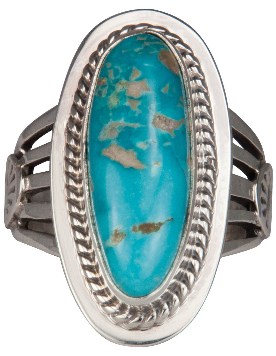 Navajo Native American Battle Mountain Turquoise Ring Size 7 SKU229455