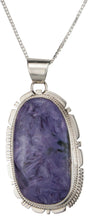 Load image into Gallery viewer, Navajo Native American Charoite Pendant Necklace by Kathy Yazzie SKU229465