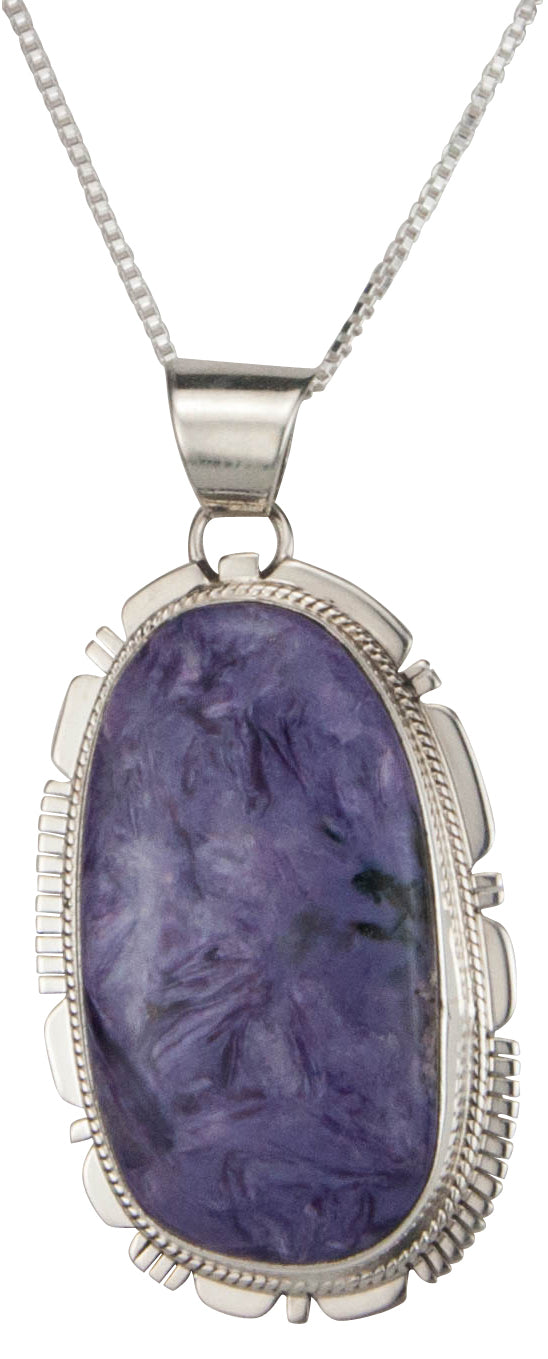 Navajo Native American Charoite Pendant Necklace by Kathy Yazzie SKU229465