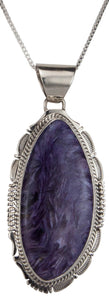 Navajo Native American Charoite Pendant Necklace by Bennie Ration SKU229471