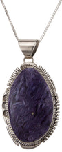 Load image into Gallery viewer, Navajo Native American Charoite Pendant Necklace by John Nelson SKU229472