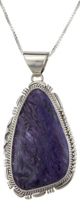 Navajo Native American Charoite Pendant Necklace by John Nelson SKU229473