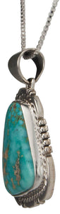 Navajo Native American Kingman Turquoise Pendant Necklace by Charley SKU229507