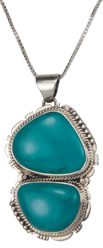 Navajo Native American Kings Manassa Turquoise Pendant Necklace SKU229508