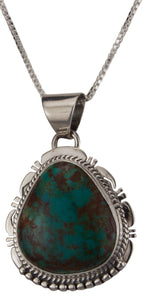 Navajo Native American Kings Manassa Turquoise Pendant Necklace SKU229509
