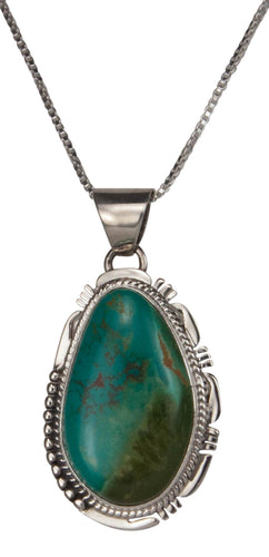 Navajo Native American Kings Manassa Turquoise Pendant Necklace SKU229510