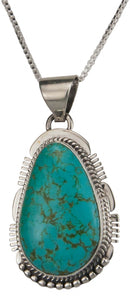 Navajo Native American Kings Manassa Turquoise Pendant Necklace SKU229512