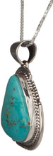 Load image into Gallery viewer, Navajo Native American Kings Manassa Turquoise Pendant Necklace SKU229514