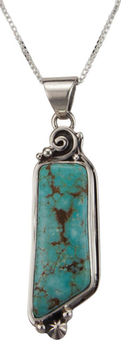 Navajo Native American Mine Number Eight Turquoise Pendant Necklace SKU229530