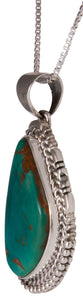 Navajo Native American Royston Turquoise Pendant Necklace by Charley SKU229544