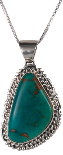 Navajo Native American Royston Turquoise Pendant Necklace by Charley SKU229544