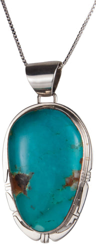 Navajo Native American Royston Turquoise Pendant Necklace by Sanchez SKU229545