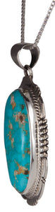 Navajo Native American Royston Turquoise Pendant Necklace by Ration SKU229547