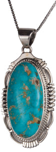 Navajo Native American Royston Turquoise Pendant Necklace by Ration SKU229547