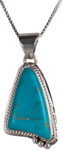 Navajo Native American Turquoise Mountain Mine Pendant Necklace SKU229555