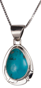 Navajo Native American Castle Dome Turquoise Pendant Necklace SKU229558