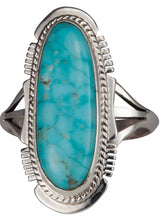Load image into Gallery viewer, Navajo Native American Mine Number Eight Turquoise Ring Size 9 1/4 SKU229580