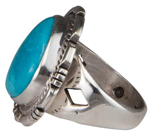 Navajo Native American Castle Dome Turquoise Ring Size 7 by Charley SKU229587