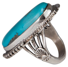 Load image into Gallery viewer, Navajo Native American Castle Dome Turquoise Ring Size 7 1/4 by Jake SKU229588