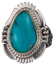 Load image into Gallery viewer, Navajo Native American Castle Dome Turquoise Ring Size 7 by Ration SKU229591