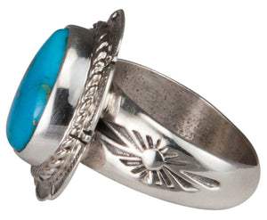 Navajo Native American Castle Dome Turquoise Ring Size 8 by Ration SKU229593