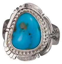 Load image into Gallery viewer, Navajo Native American Castle Dome Turquoise Ring Size 8 by Ration SKU229593