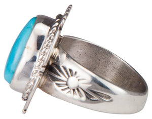 Navajo Native American Castle Dome Turquoise Ring Size 7 by Ration SKU229597