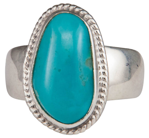 Navajo Native American Kings Manassa Turquoise Ring Size 8 by Piaso SKU229642