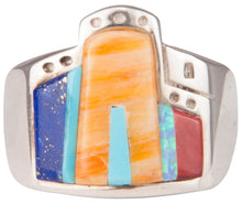 Load image into Gallery viewer, Navajo Native American Turquoise Pueblo Ring Size 10 1/2 by Yazzie SKU229727
