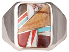 Load image into Gallery viewer, Navajo Native American Tiger Eye Turquoise Inlay Ring Size 13 1/4 SKU229743