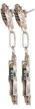 Load image into Gallery viewer, Zuni Native American Sunface and Kachina Turquoise Inlay Earrings SKU229799