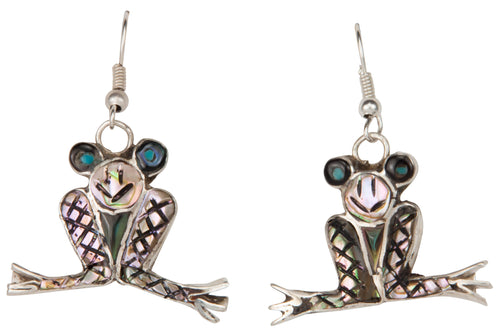 Zuni Native American Abalone Shell Frog Earrings by Valerie Comosona SKU229805