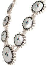 Load image into Gallery viewer, Zuni Native American Mother of Pearl Sunface Necklace by Sosseah SKU229827