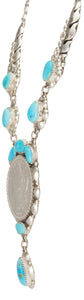 Navajo Native American Sleeping Beauty Turquoise Necklace Earrings SKU229832